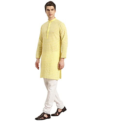 Image of SOJANYA (Since 1958 Men's Cotton Floral Regular Kurta Pyjama Set
