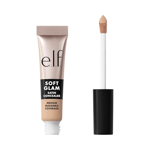 e.l.f. Soft Glam Satin Concealer, Medium Coverage For Blemishes & Under-Eye, Crease-Resistant, Long...
