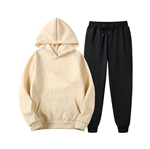 Sweat à capuche pour homme et pantalon de course Kiioouu idéal pour le run du matin en hiver