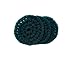 Handmade Crochet Round Scrubbers - Dark Green - Flat - Double Nylon Yarn - Set of 3 - Reusable - Sponge - Scouring Pad - Household Helper