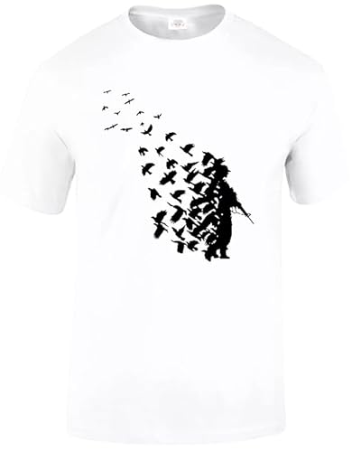 Trend Gear Banksy Soldier Peace Pigeons T-Shirt Urban Art Fashion Swag Funny T Shirt Top (2XL, White)