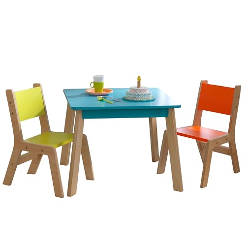 KidKraft Highlighter Children's Modern Table and Chair Set - Bright Colored Wooden Kid's Furniture, Gift for Ages 3-8