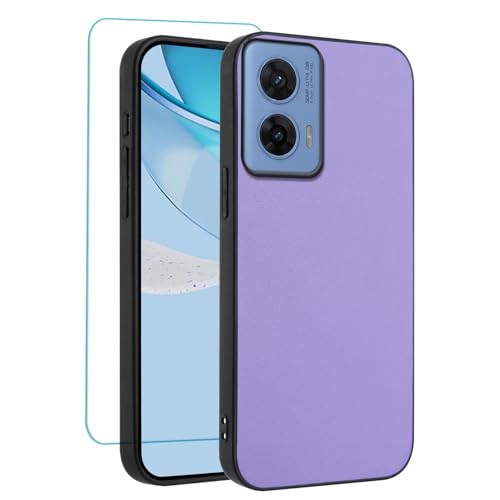 Coque Motorola Moto Edge 50 Fusion en cuir violet avec protection écran amovible antichoc