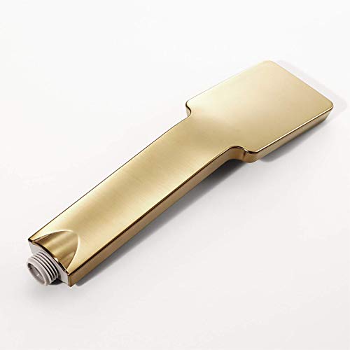 Cabezal de ducha portátil cuadrado ABS en dorado cepillado miniatura 6