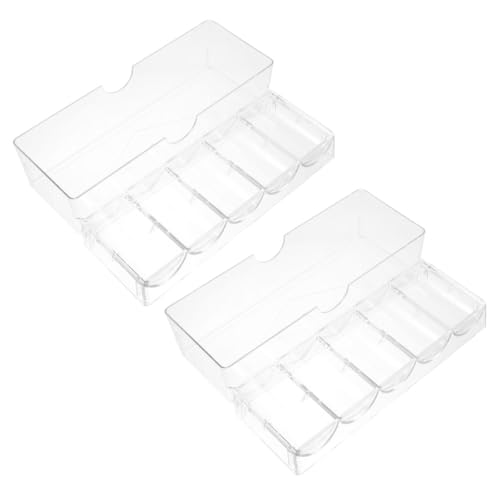 CHICAMPERA 2 piezas Organizador de Fichas de Póker Caja Transparente con Tapa Bandeja Resistente y Portátil para Almacenamiento Seguro Fichas Material Duradero Ligero y Resistente al Agua