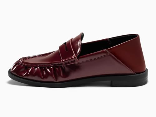Image of Coutgo Penny Loafers for Women Comfortable Slip on Shoes Collapsible Heel Closed Toe Dressy Casual Work Flats