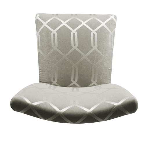 Image of HomePop Parsons Dining Chair - Pewter Gray Cream Lattice (Set of 2)