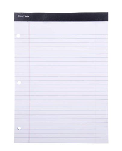 Mintra Office Legal Pads - ((DOUBLE PAD 2PK, WHITE, 8.5in x 11in, WIDE RULED)) -100 Sheets per Notepad, Micro perforated Writing Pad, Notebook Paper for School, College, Office, Professional - Thumbnail 3