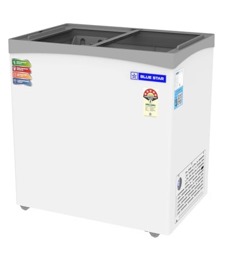 Image of Blue Star GT5-180NP 161 Liters Glass Top Deep Freezer with Sliding Door (White)