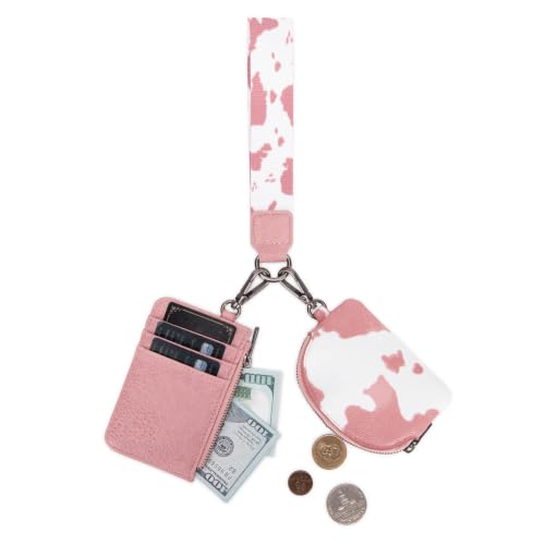 Image of Wrangler Keychain Wristlet Wallets for Women Western Dual Pouch Wristlet Credit Card Holder Wallet