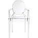 Modway Casper Modern Acrylic Stacking Kitchen and Dining Room Arm Chair in Clear - Fully Assembled