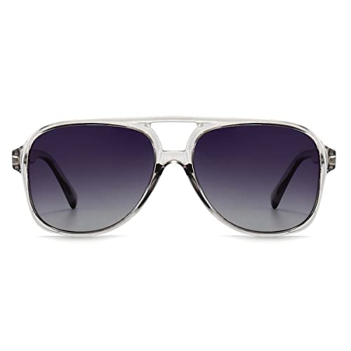Image of Polarized Classic Vintage Aviator Sunglasses for Men Women Large Frame Retro 70s Sunglasses