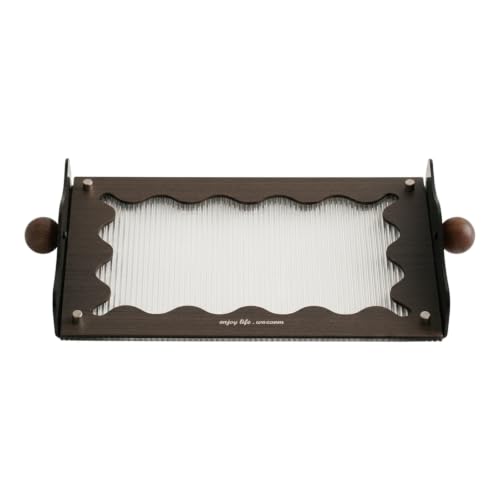 Bandeja decorativa para recibidor YWMJZEU de madera con panel ondulado 2