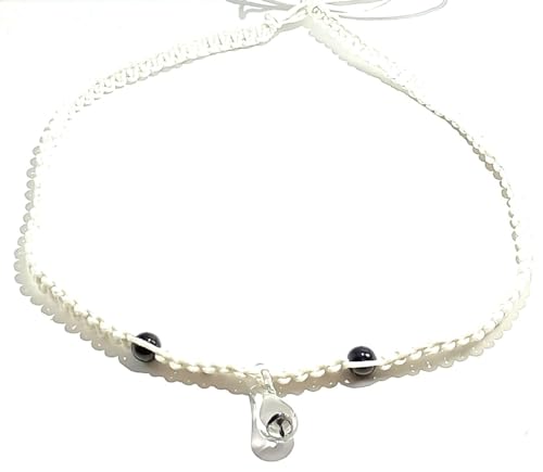 Hemp Necklace with Mushroom (Black on White)