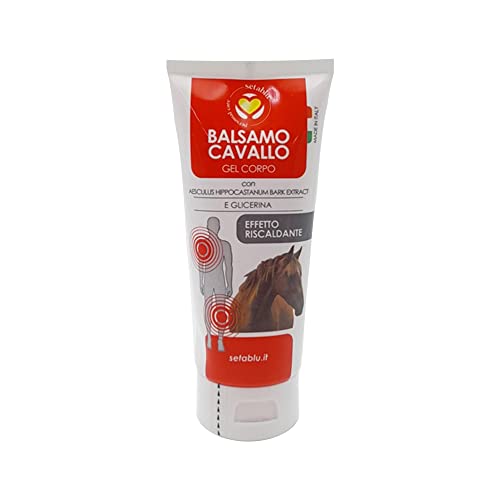 Setablu Balsamo di Cavallo Gel Effetto Riscaldante – Gel Massaggio Muscolare con Estratto di Ippocastano e Glicerina, Sollievo Articolare e Muscolare, Made in Italy – 100ml