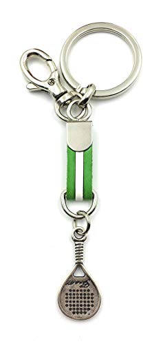 FJR-ArtPiel - Llavero bandera de Andalucía con pala de padel y mosquetón de seguridad - Alta Calidad