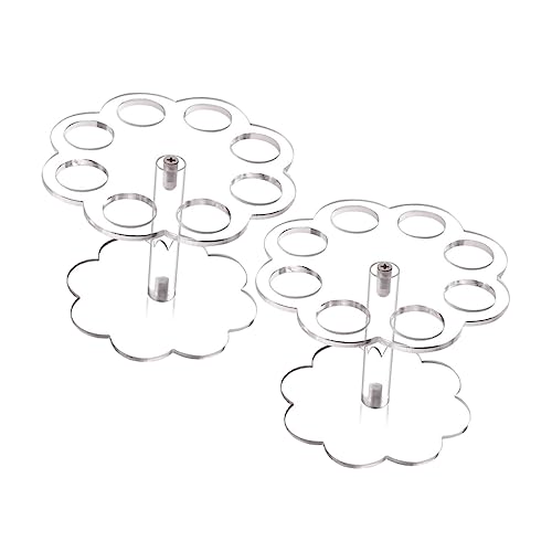 Cabilock 2Pcs Ice Cream Cone Display Stand Acrylic Rack for Parties Popcorn Sushi More Transparent Holder for Ice Cream Cones Easy to Use Clean