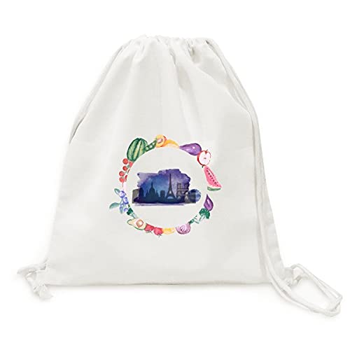 Sac en tissu fruits et légumes Paris Tour Eiffel pour le marché