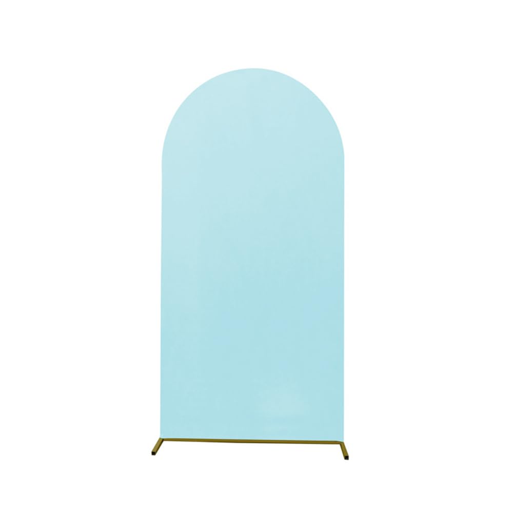 Odot Arch Backdrop Cover Round Top Wedding Arch Backdrop Cover Elegant Romantic Spandex Backdrop Arch Stand for Birthday Party Wedding Garden Decoration -12 Colors (7.9ft/ 240x140cm,Blue)