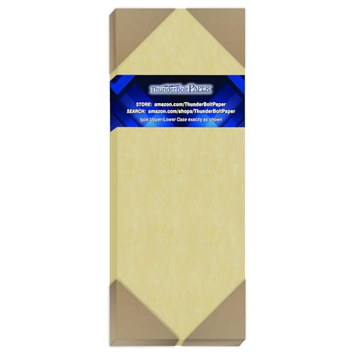100 Gold Parchment 65lb Cover Paper Sheets 4.25 X 11 Inches Half Letter Size Cut Long - Cardstock Weight Colored Sheets - Printable Parchment Semblance