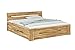 Produktbild WOODLIVE DESIGN BY NATURE Massivholzbett Cassetta, 180 x 200 cm Stauraumbett aus Wildeiche, massives Holzbett mit Schubladen, hochwertiges Doppelbett mit Komforthöhe, Natur