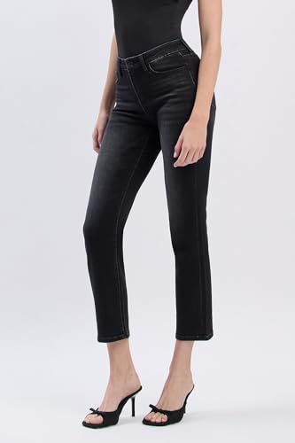 VERVET High Rise Ankle Slim Straight Jeans V3633BK4