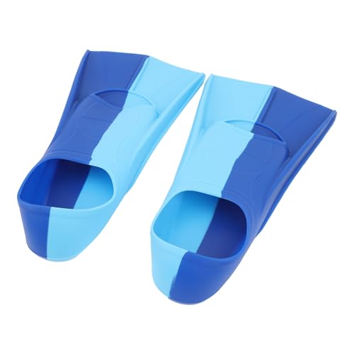 SIXRUN Swim Fins, 2pcs Silicone Anti Slip Swimming Flippers for Diving Breaststroke Training Ocean Pool Freediving Blue Color 翻译为西班牙语： Aletas de Natación, 2 Piezas de Aletas de Silicona (Talla L)