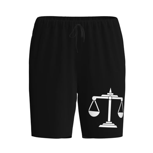 Lawyer Scales of Justice Art Pajama Shorts for Men, Men's Pajama Bottoms, Sleepwear for Summer2