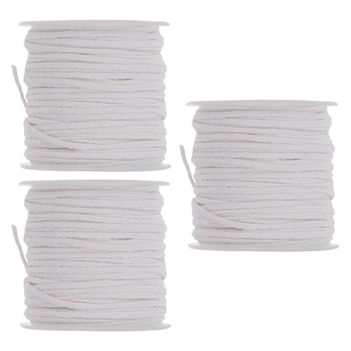 Mikikit 3 rollos de mechas de algodón trenzado para velas