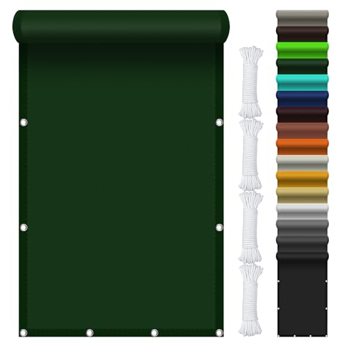 Sonnensegel Quadrat Wasserdicht 160 x 180 cm 98% Uv-Schutz Reißfest Wetterfest Zaunblende Sonnenschutznetz inkl Befestigungsseile für Patio Hinterhof Rasengarten, Dunkelgrün