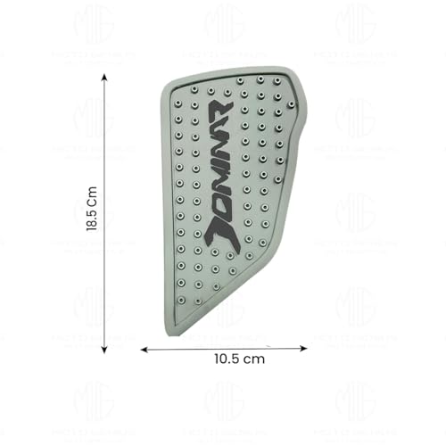 Image of Silicone Tank Pads for Dominar Motorbike | Premium Tank Protection Pads | Anti-Slip and Scratch-Resistant Design |Stylish and Durable | Dominar 250 & 400(Pack of 2) (Silver)