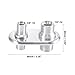 X AUTOHAUX Car 2 Port Inline Firewall Bulkhead Air Condition Heater Fitting Polished Billet Silver Tone