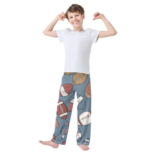 ZZXXB Retro Footballs Boys Long Pants Soft Trousers Elastic Waist Kids Lounge Bottoms with Pockets S-XL3