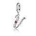 Produktbild Damen Alphabet Buchstabe Anhänger V Brief Bead Anhänger für europäische Armbänder 938 Silber Sterling Charm Bead MEHRWEG