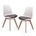 Produktbild Mingone Esszimmerstühle 2er Set Polsterstühle Esszimmer Massivholzbeine Küchenstuhl Kunststoff Stühle (Grau/Weiß)