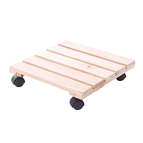 Riuulity Wheeled Flower Pot Tray Base Roller Universal Wheel Movable Stand for Outdoor Indoor Garden Plant Caddy with Plastic Casters In Brown 25x25cm for Heavy Plants (Riuulityy8bkewxjmc-3)