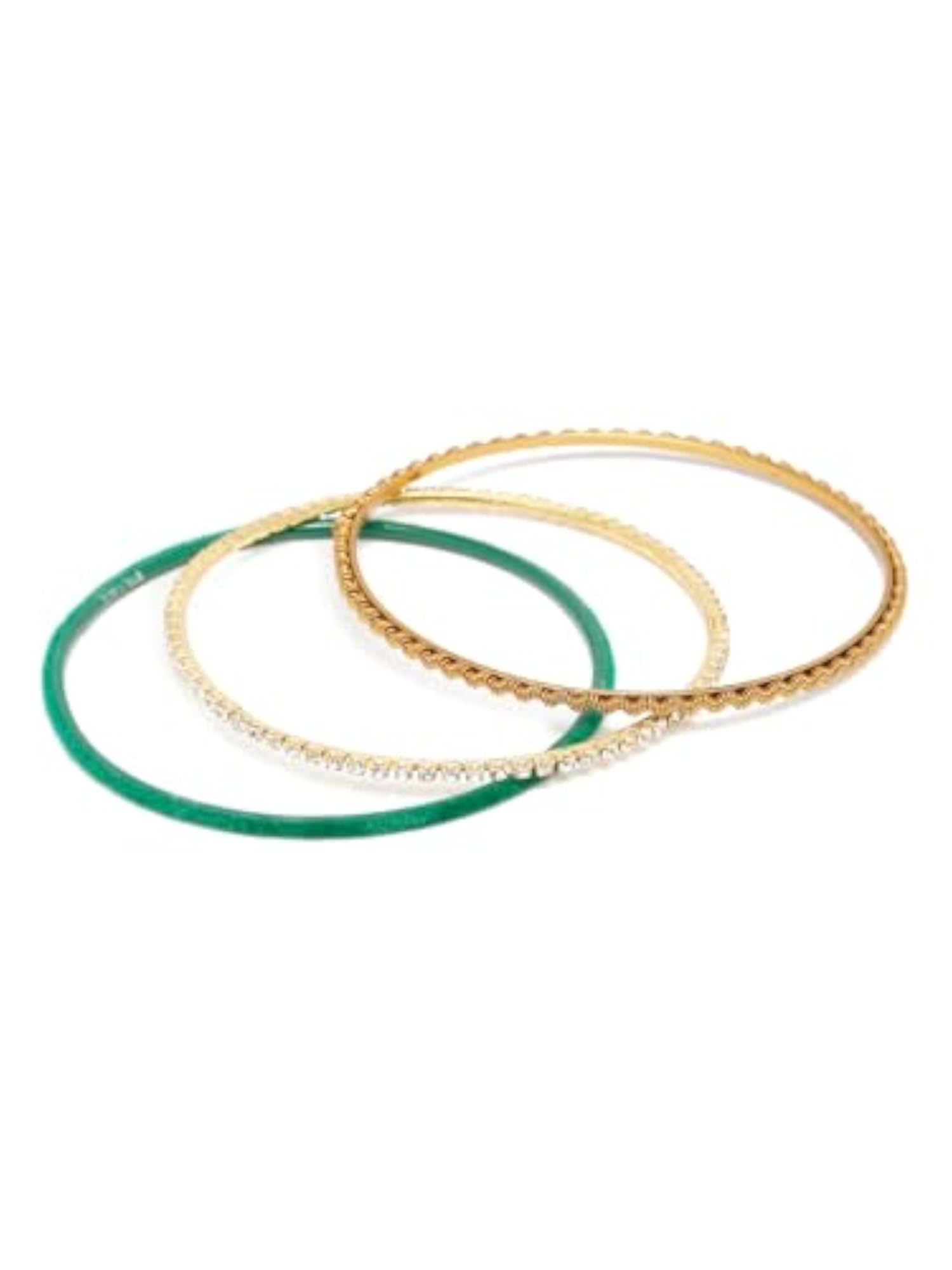 Women's Velvet Bangles Set, Green, Elegant Gift