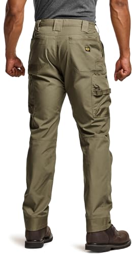 Image of CQR Men's Quick Dry Work Pants, Water Resistant Outdoor Tactical Pants, Lightweight Stretch Cargo Hiking Pants