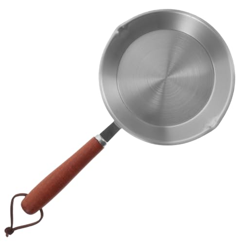PRETYZOOM - Sartén de acero inoxidable mini 12 cm, sartén antiadherente, olla de acero inoxidable para panqueques, ideal para cocinar huevos, calefacción de leche y , fácil de limpiar