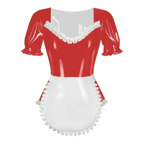 Costume de soubrette en PVC à volants pour animer vos soirées de jeux de rôle