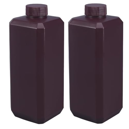 ASEVAT 16.9oz Plastic Lab Chemical Reagent Bottles, Square Sample Storage Container, Chemical Container Bottle with Inner Ring Cover, Narrow Mouth Sample Sealing Storage Bottles (2 Pcs)