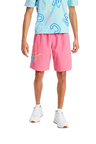 Champion LIFE Men's Crinkle Nylon Shorts, Reef Pink, Large