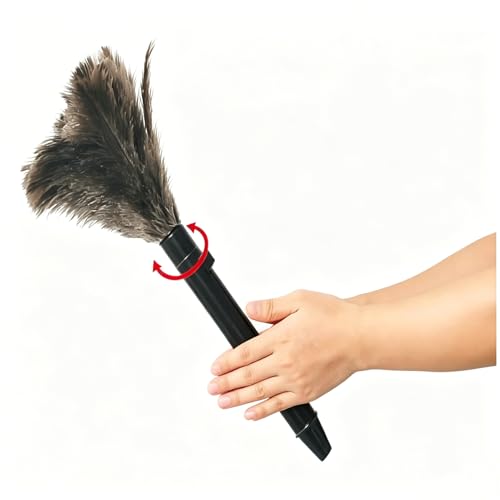 Image of Scalable Dusters, Brown Washable Portable Compact Feathers Mini Duster with ABS Handle Ability to Collect Dust, Reusable up to 200 Times