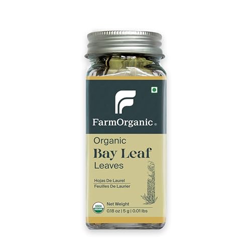 FarmOrganic Bay Leaf (Tej Patta) 5g – Premium Naturally Dried Aromatic Leaves for Cooking | Enhances Flavor in Biryani, Pulao, Curries, Soups & Indian Recipes | Clean & Quality Checked