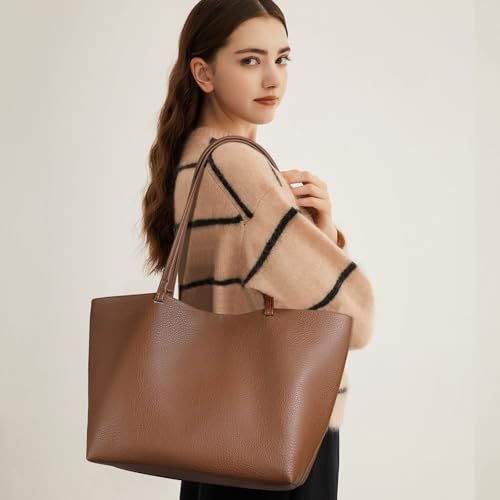 SENDEFN Leather Tote Bag for Women Work Shoulder Bag Large Top Handle Handbags and Ladies Travel Purse with Zipper Pocket2