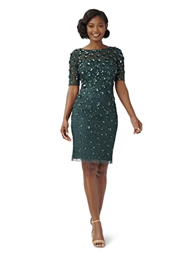 Image of Adrianna Papell Womens Beaded Cocktail Dress