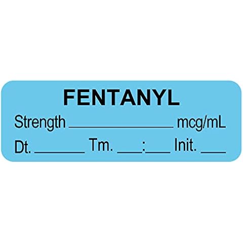 Anesthesia Label, Fentanyl mcg/mL, DTI 1-1/2" x 1/2" Cover