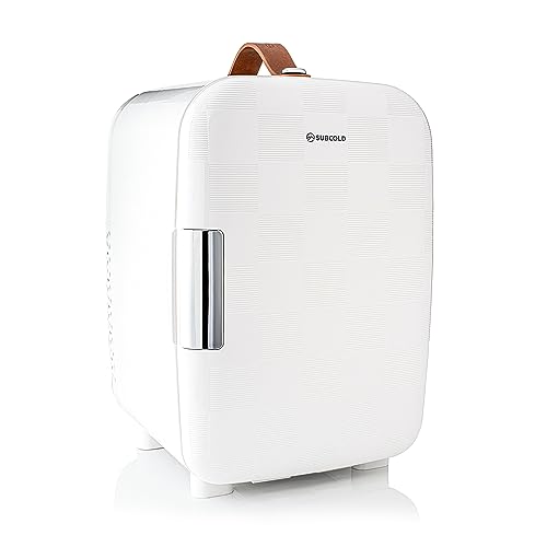 Image of Subcold Pro10 Luxury Mini Fridge Cooler | Compact 10L Portable Small Fridge 12v & 110v | Efficient Quiet Cooling System | Ideal for Bedroom, Office, Beauty & Car (Chequer White)