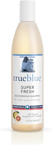 TrueBlue Grapefruit & Chamomile Deodorizing Dog Shampoo – Cleansing Wash, Moisturizing – Toxin Free, Natural Botanical Blend – Tearless – 12 Fl. Oz.