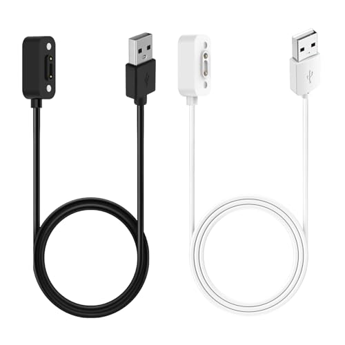 2 Stück Magnetisches Ladekabel für Xplora X6 Play/X6 Pro USB Ersatz Ladegerät Kabel Tragbares Magnetanschluss Charging Cable Smartwatch Zubehör Schwarz & Weiß 1m